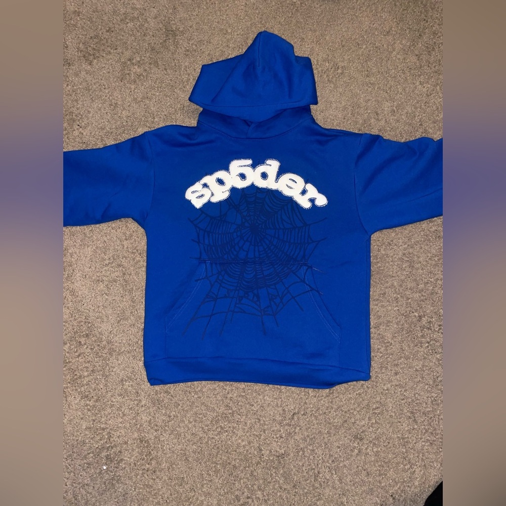 Dark Blue Sp5der Hoodie